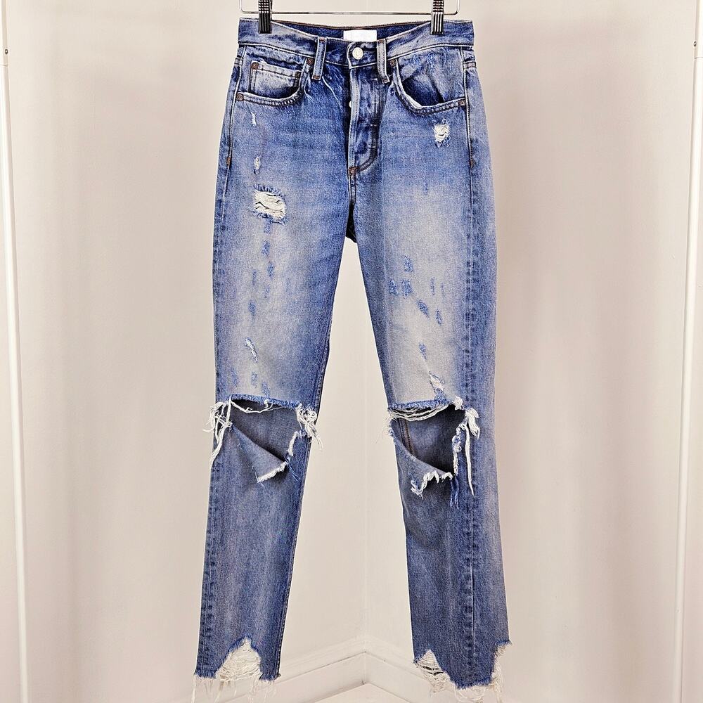 Boyish Denim Jeans Billy High Rise Waist Destroyed Distressed | Women's 25 - Picture 2 of 16